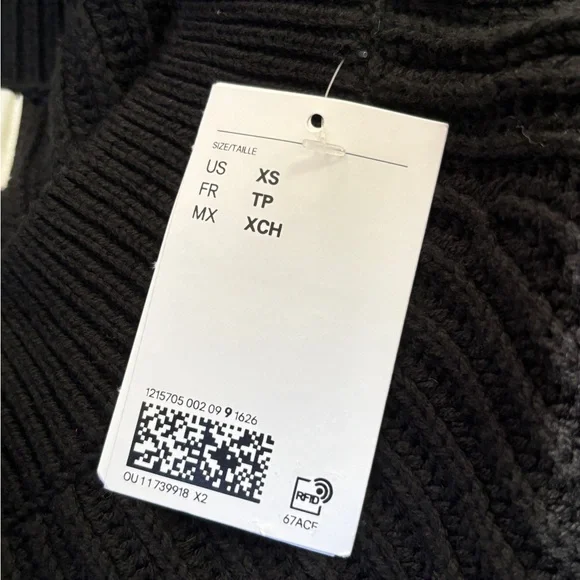 H&M NWT black cropped off shoulder sweater XS - Picture 13 of 15